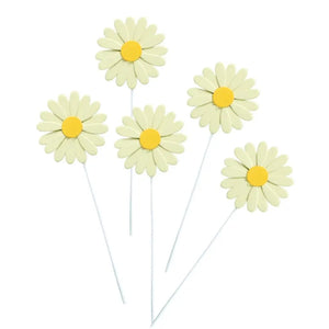 Pastel Yellow Daisy Cupcake Toppers 5pk