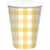 Pastel Yellow Gingham Paper Cups 266ml 8pk