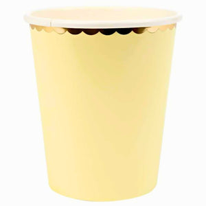 Pastel Yellow Scalloped Edging Paper Cups 10pk