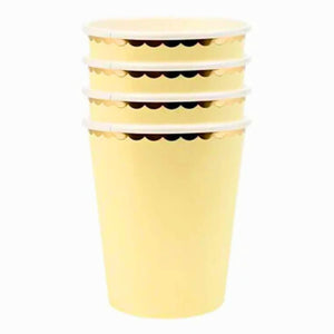 Pastel Yellow Scalloped Edging Paper Cups 10pk