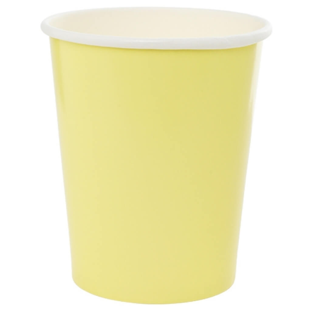 Pastel Yellow Paper Cups 260ml 10pk