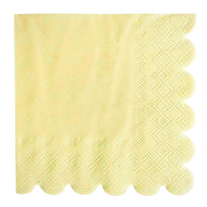 Pastel Yellow Scalloped Edging Paper Napkins 10pk