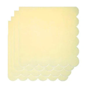 Pastel Yellow Scalloped Edging Paper Napkins 10pk