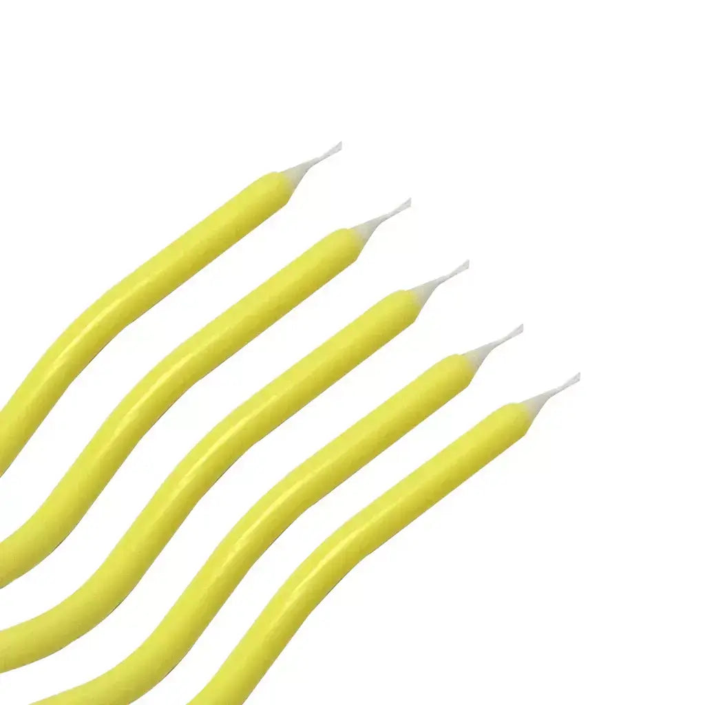 Wavy Pastel Yellow Candles 6pk