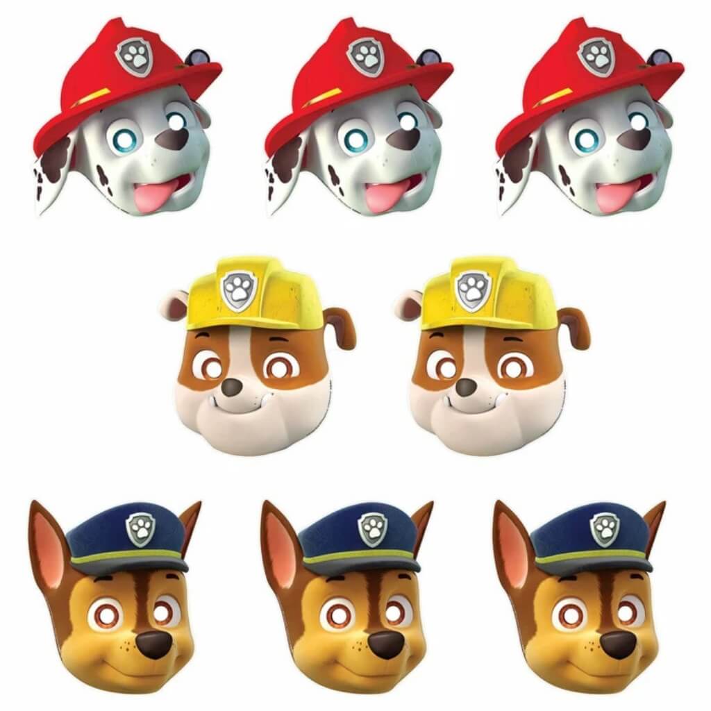 Paw Patrol Party Masks 8pk