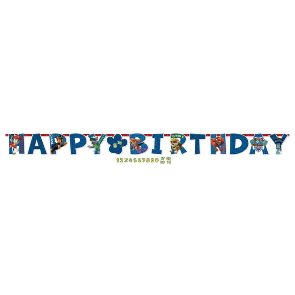 Paw Patrol Jumbo Happy Birthday Add-An-Age Letter Banner