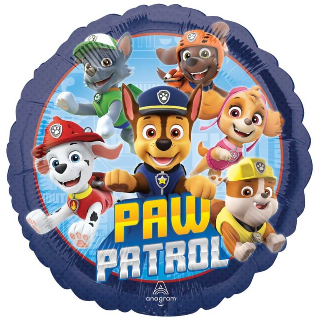 Paw Patrol Round Helium Foil Balloon 45cm