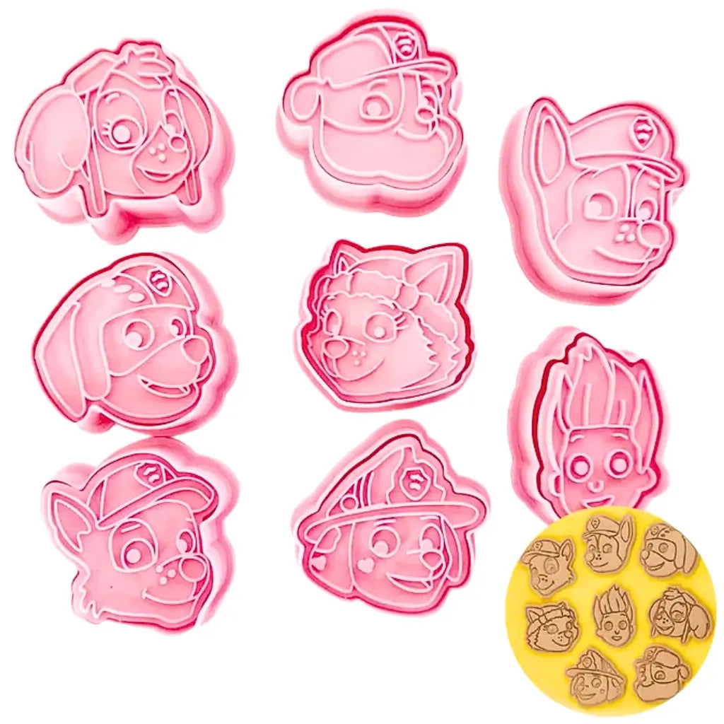 plastic paw patrol cookie cutter stamper sets for fondant decorating
