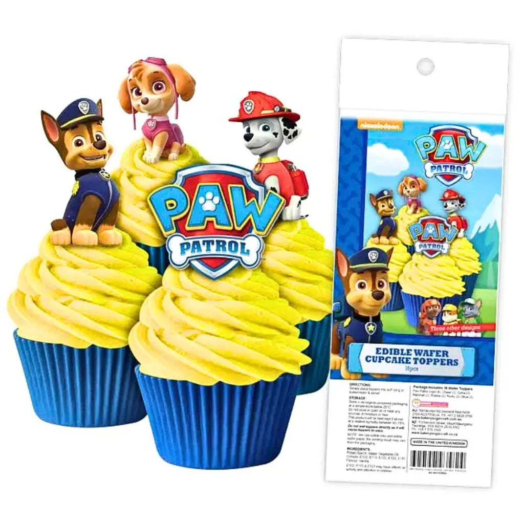 Paw Patrol edible wafer cupcake toppers 16 pack