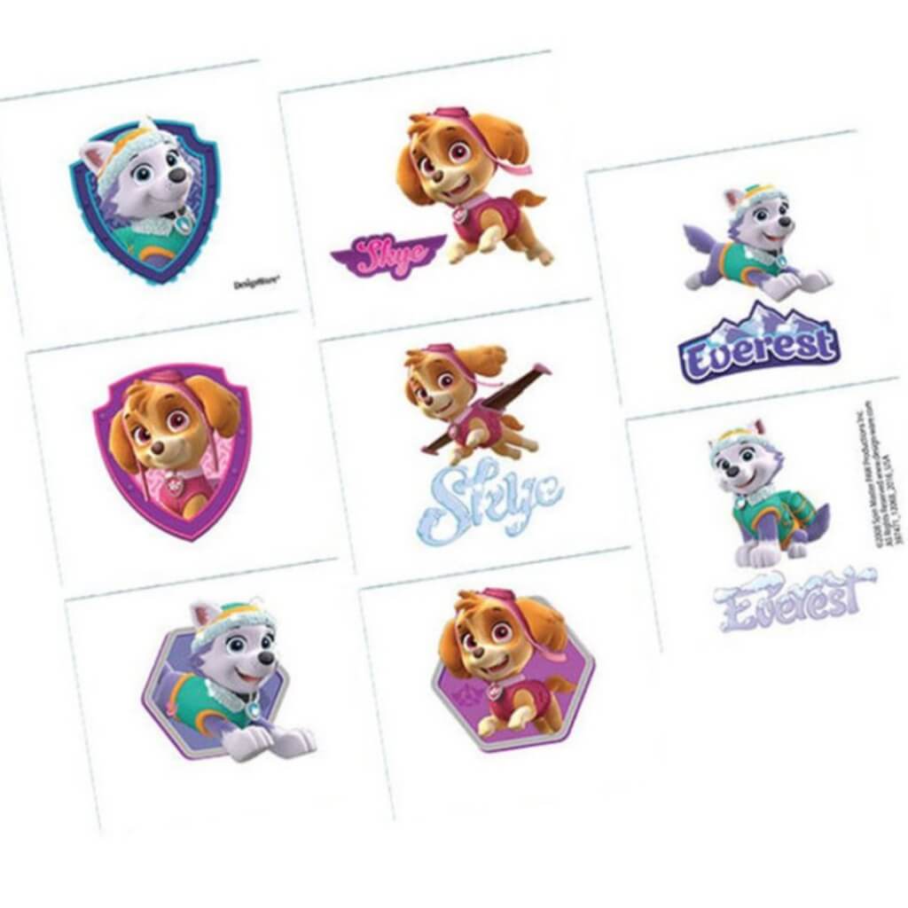Paw Patrol Girl Tattoo Party Favours 8pk