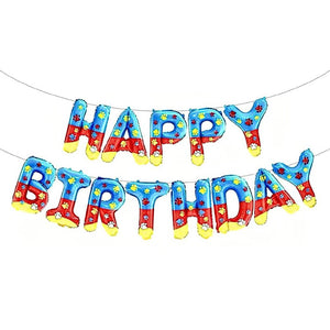 paw print happy birthday foil balloon banner kids party decoration