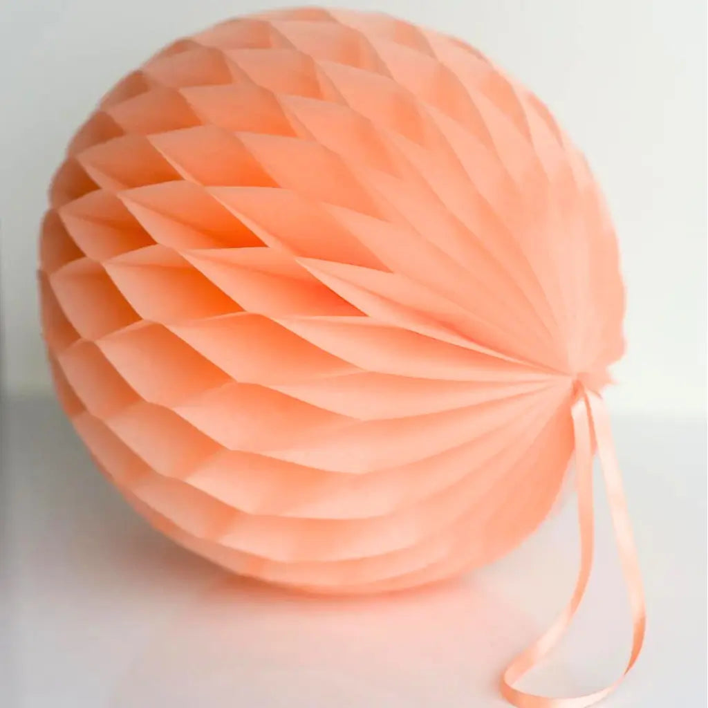 Decorative Peach Paper Honeycomb Ball