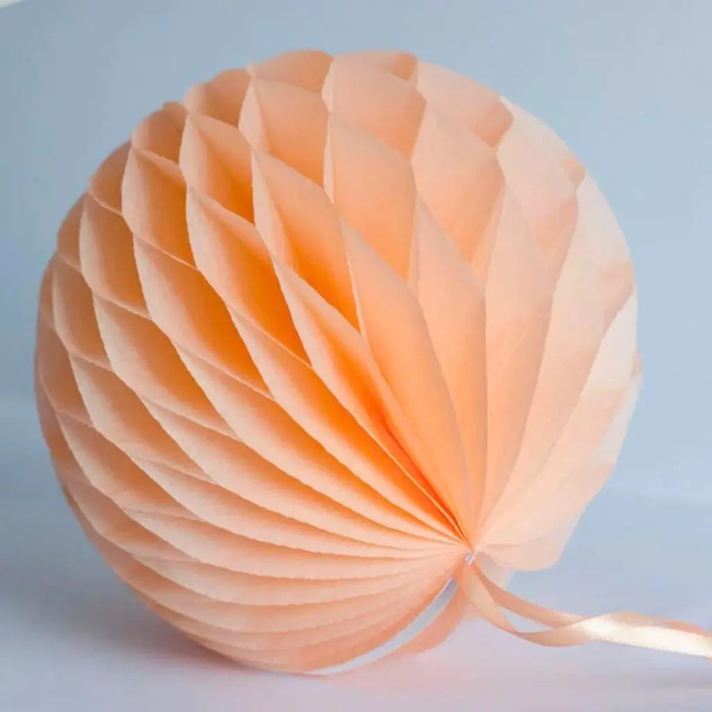 Decorative Peach Paper Honeycomb Ball