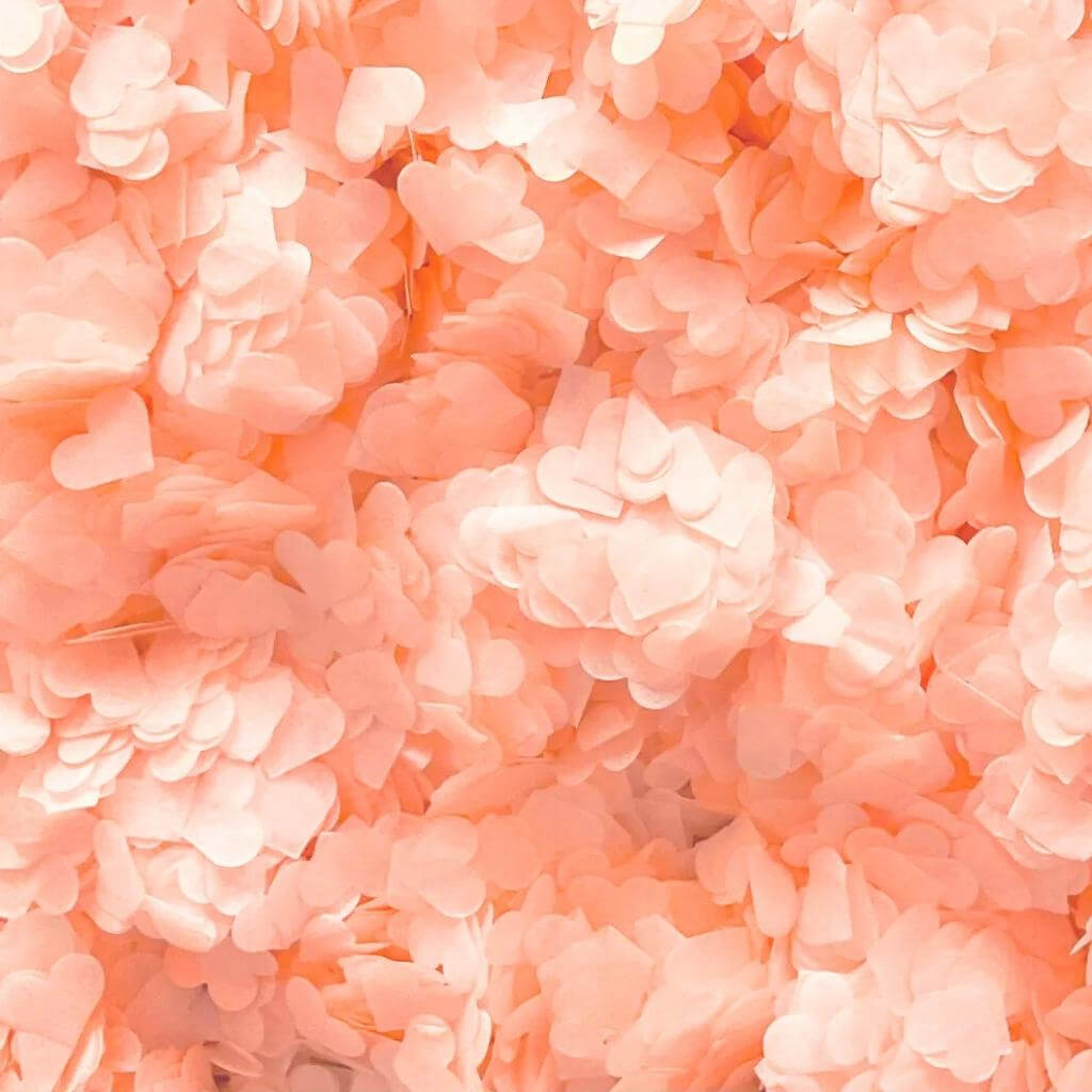 20g Heart Shaped Tissue Paper Confetti Table Scatters - Peach