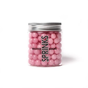 Sprinks pearl pink cachous in jar for baking decoration