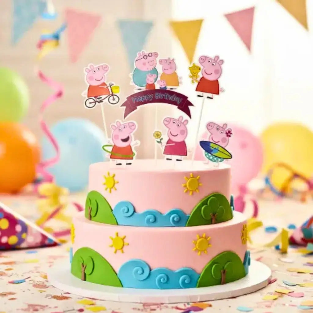WISH Peppa Pig 6-piece cake topper set for birthdays