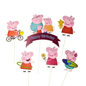 Peppa Pig, George, Mummy Pig and Daddy Pig cake toppers