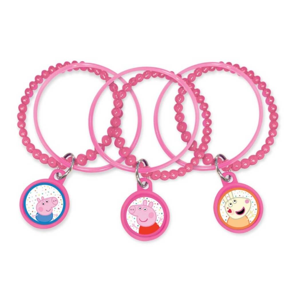 Peppa Pig Confetti Party Charm Bracelets 8pk