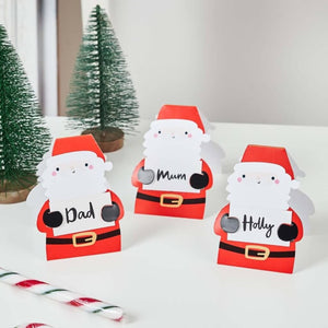 Merry Christmas Santa Place Cards 10pk – Personalised Table Name Cards