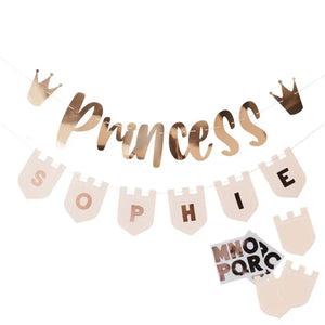 Two 2-metre pink princess garlands for fairytale birthday celebrations