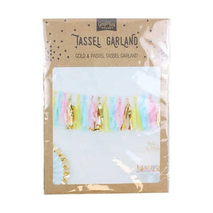 Pastel & Gold Tassel Garland 16pk