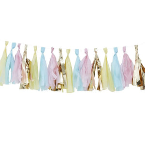 Pastel & Gold Tassel Garland 16pk