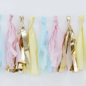 Pastel & Gold Tassel Garland 16pk