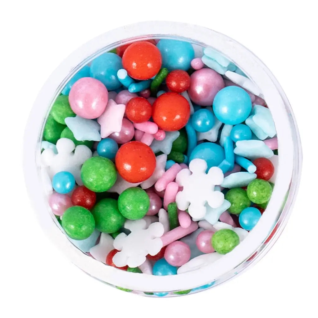 Colourful Christmas snowflake and star sprinkles