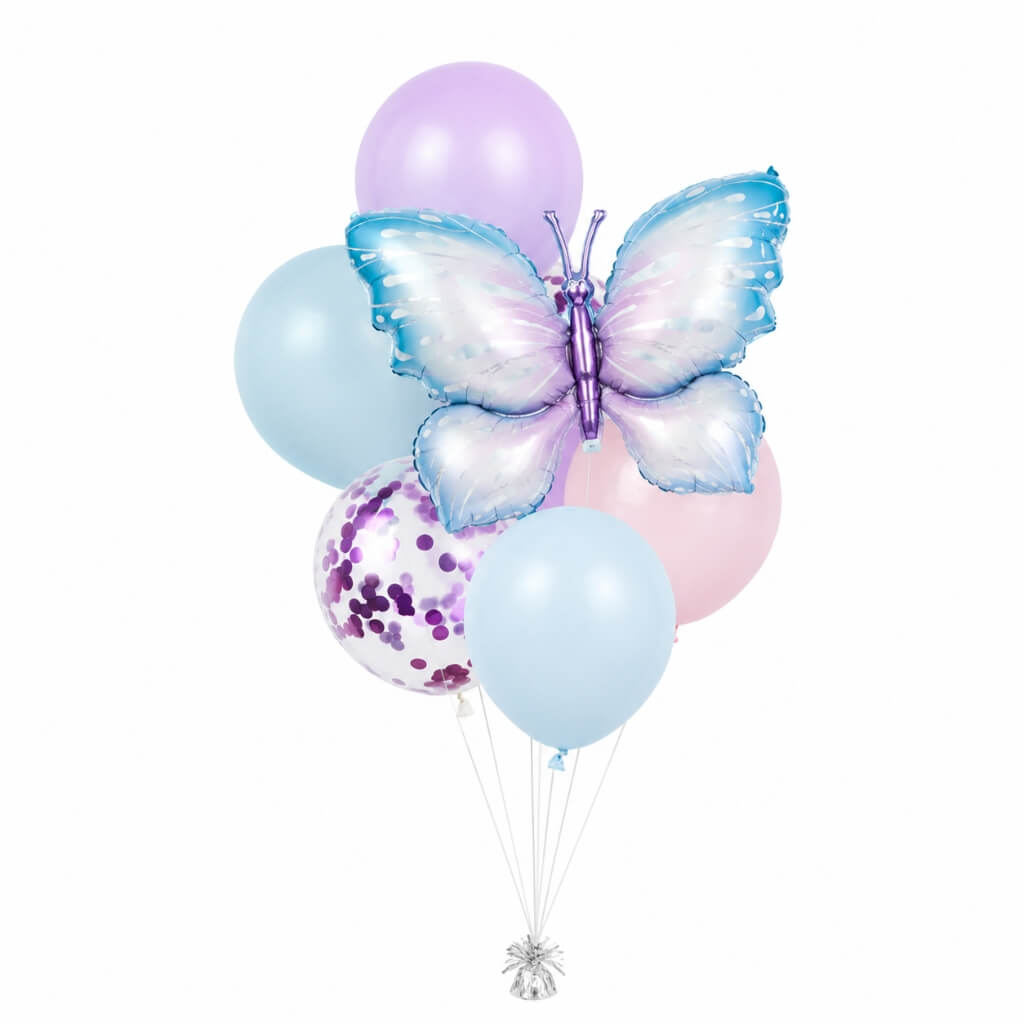 Pastel butterfly balloon bouquet
