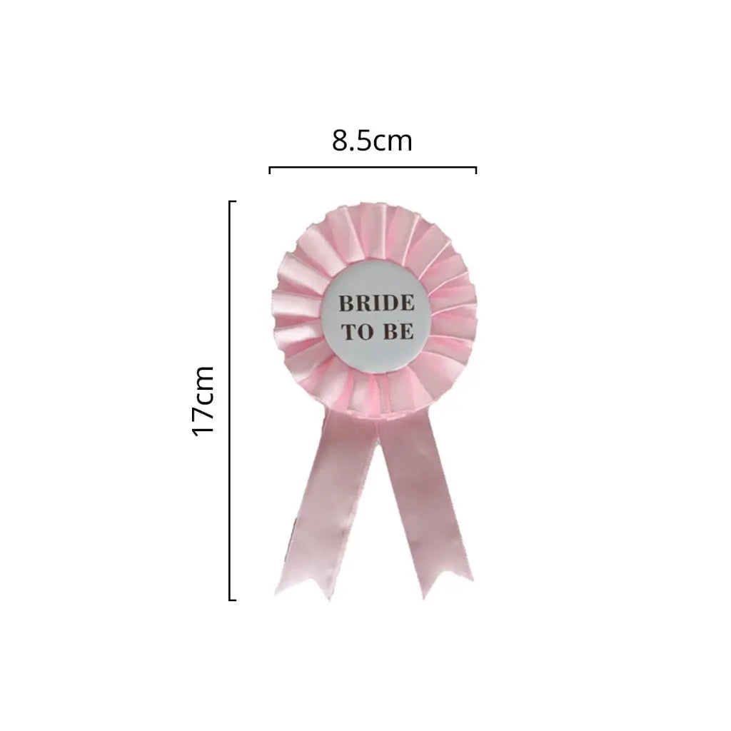Pink Bride To Be ribbon badge for hens party celebrations
