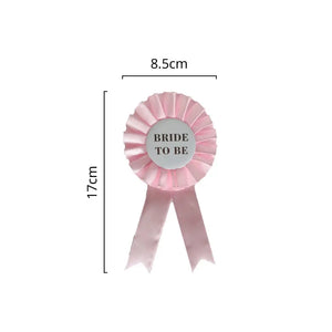 Pink Bride To Be ribbon badge for hens party celebrations