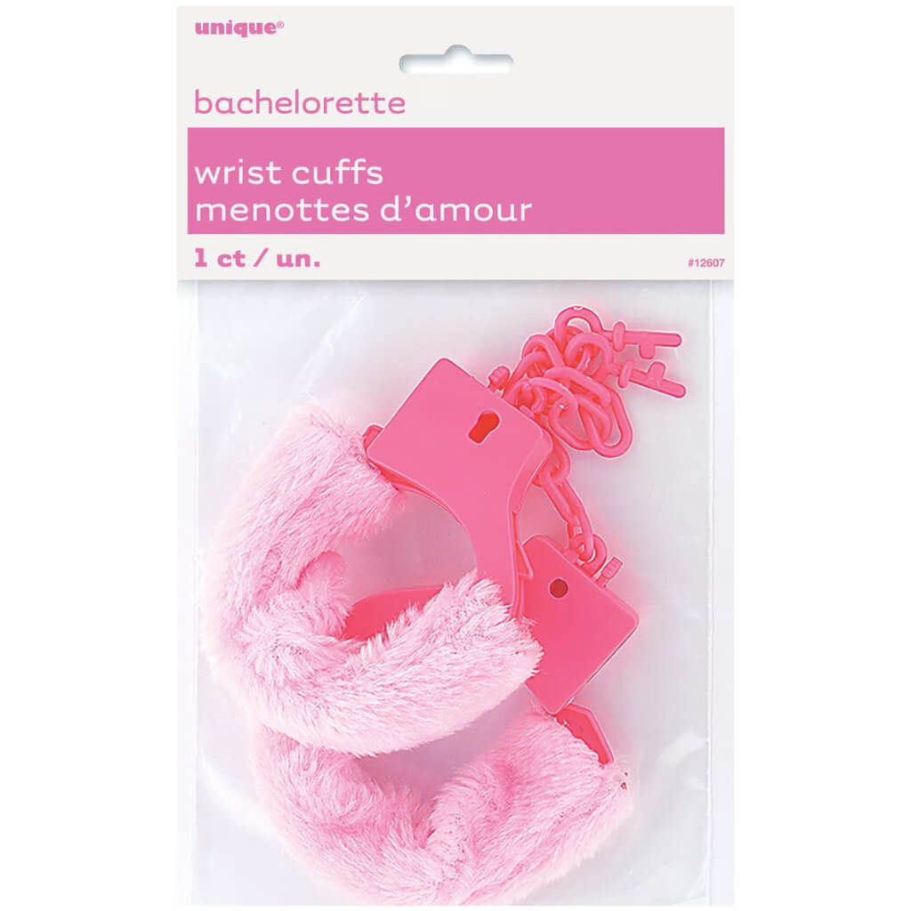 Pink Bride To Be Fur Wrist Cuffs Bachelorette hen party favours costumes accessories