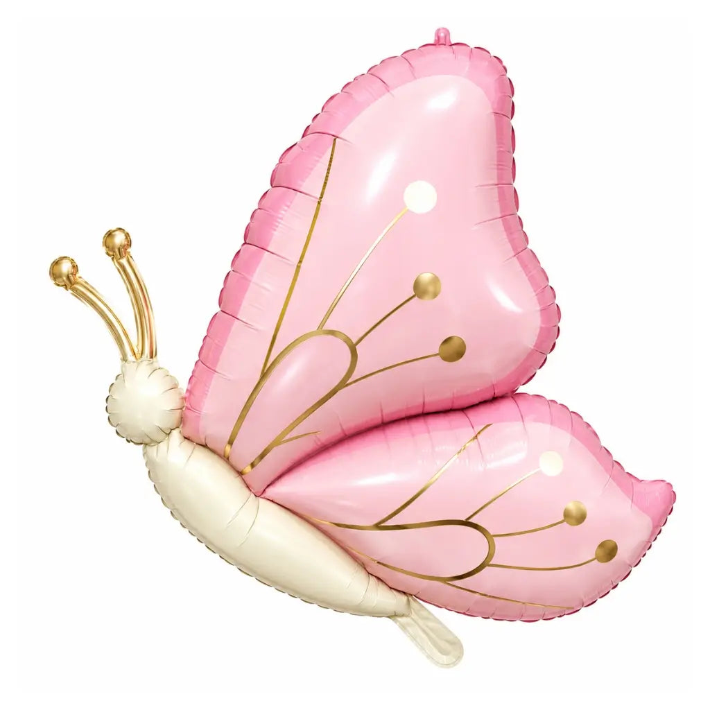 Pink side-profile butterfly balloons for party decorations