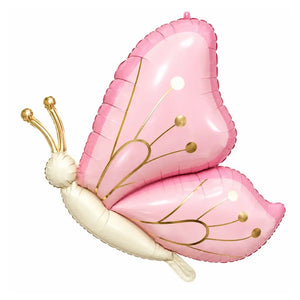 Pink side-profile butterfly balloons for party decorations