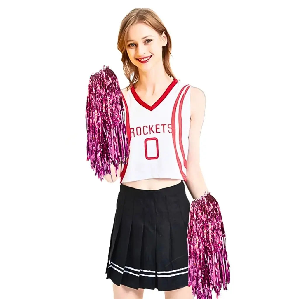 Pink pom poms for dance and sports events