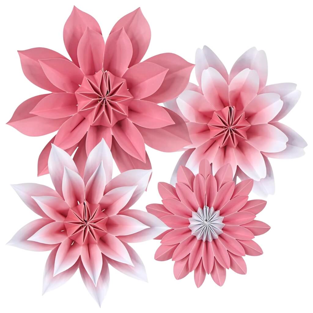 Pack of 4 Pink Cherry Blossom Flower Arrangements Wall Decorations