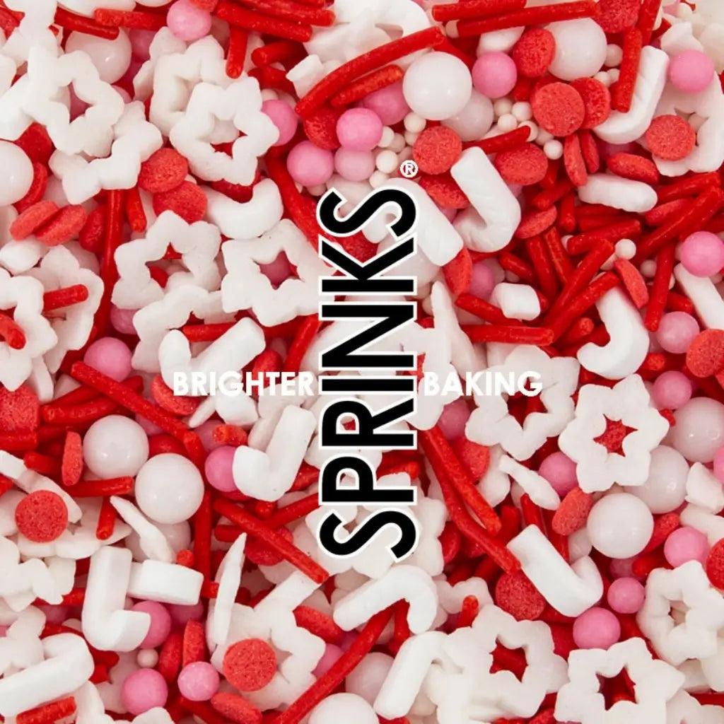 Pink Christmas sprinkles for cakes cookies and cupcakes