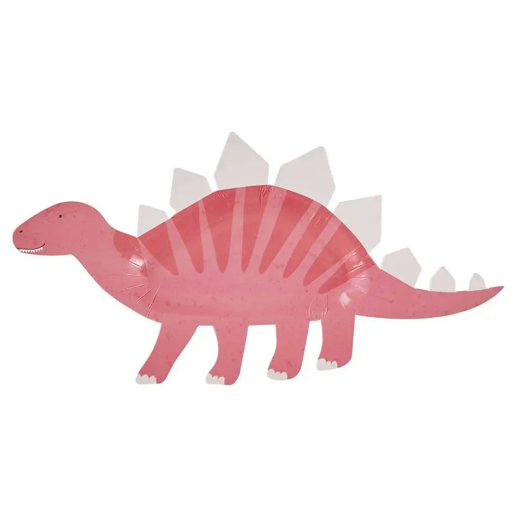 Pink Dinosaur Shaped Sweet Treat Paper Plates 8pk
