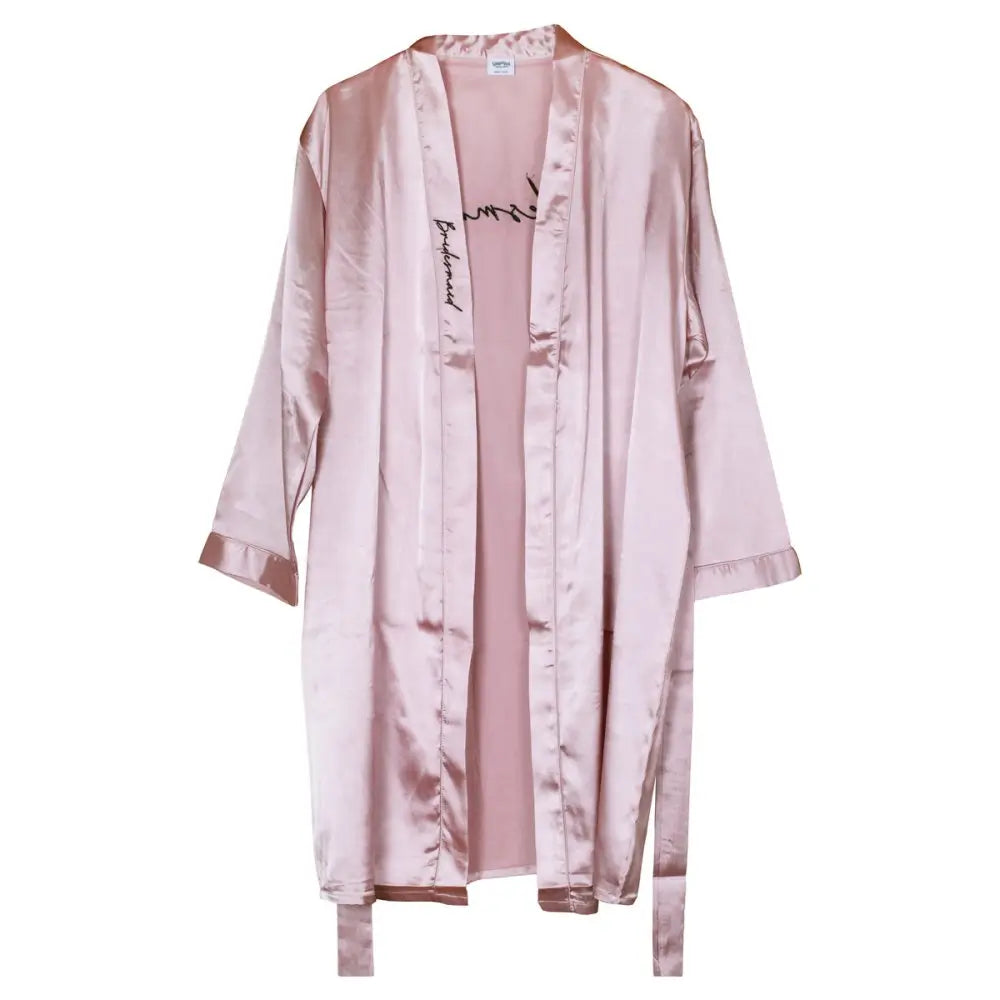 Pink Embroidered Bridesmaid Hen Party Dressing Gown Outfit Accessories Pink Embroidered Bridesmaid Hen Party Dressing Gown Outfit Accessories