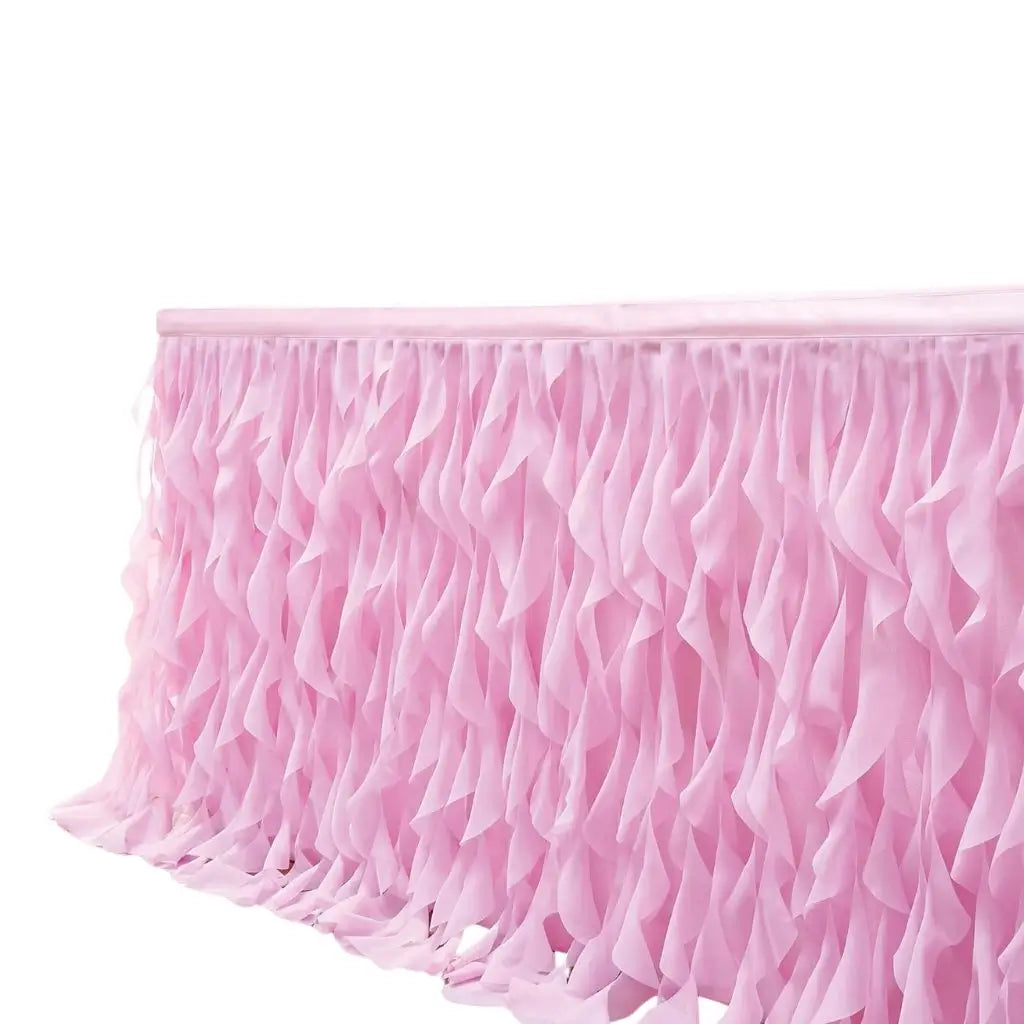 Hot pink tulle table skirt best sale