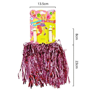 Metallic pink cheer pom poms party accessory