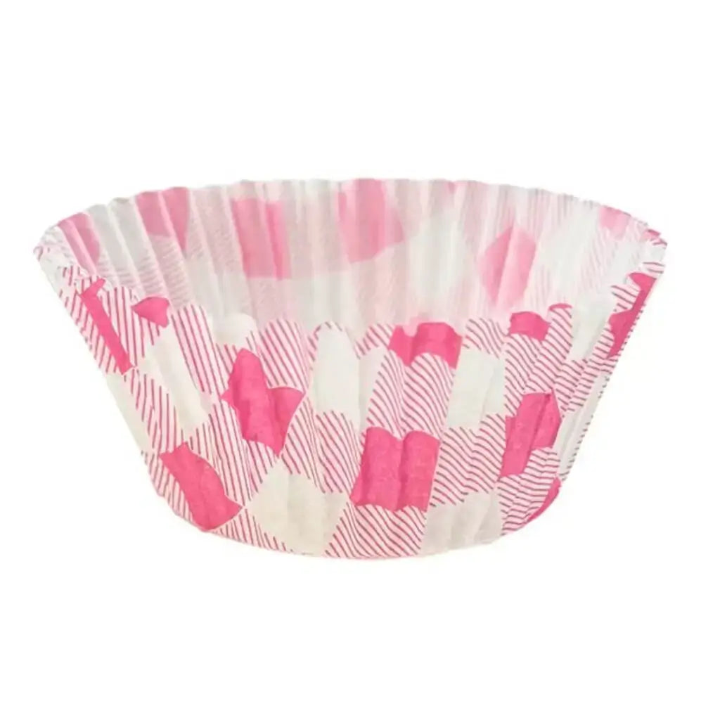Pink Gingham Paper Cupcake Cases 25pk