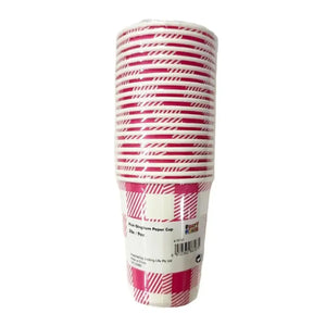 Pink Gingham Paper Cups 20pk