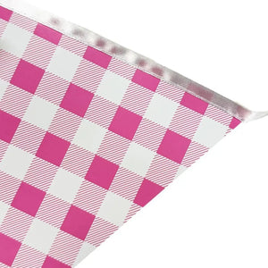 Pink Gingham Paper Flag Bunting 3.5m