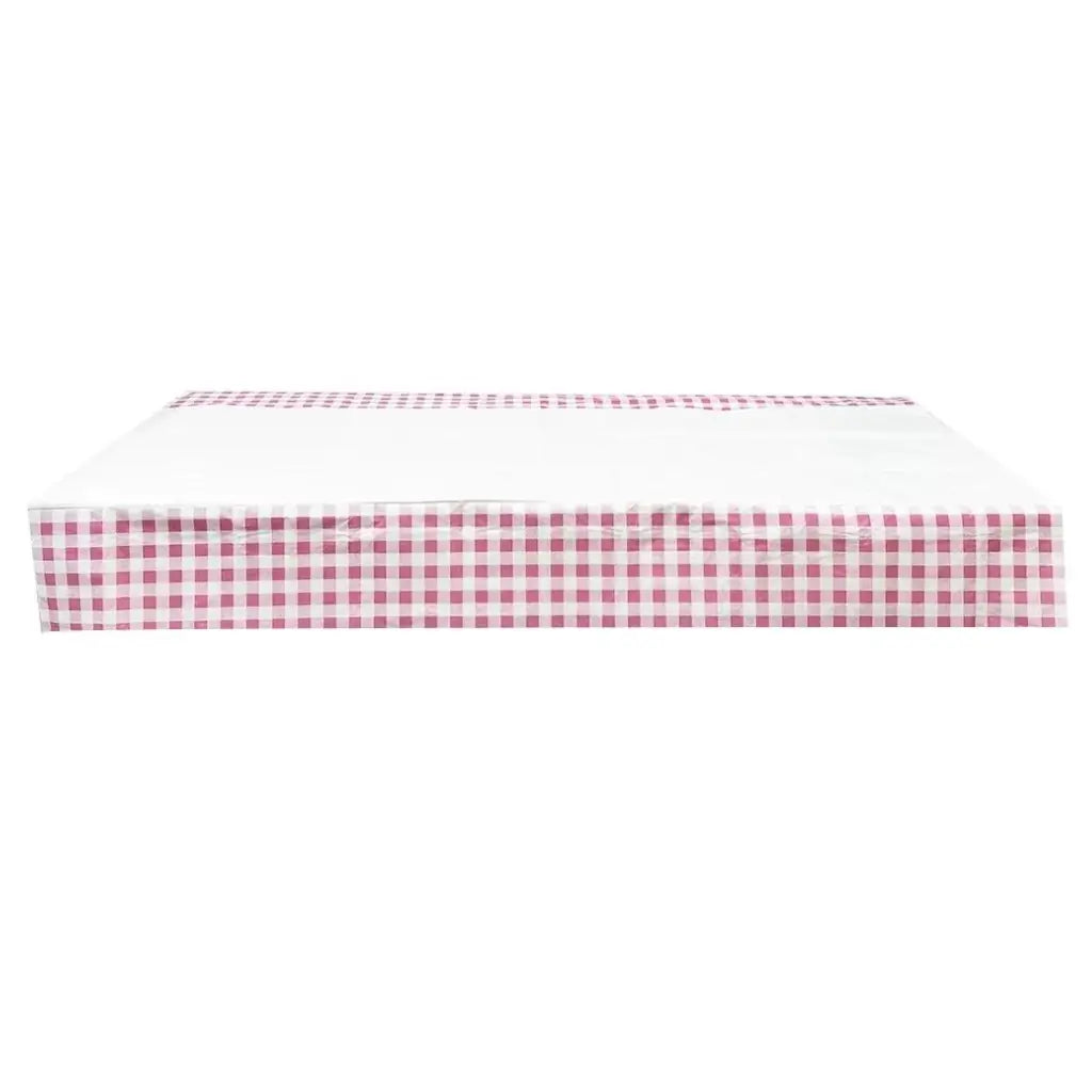 Reusable Pink Gingham Paper Tablecover