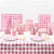 Pack of 6 Pink Gingham Paper Gift Bags.