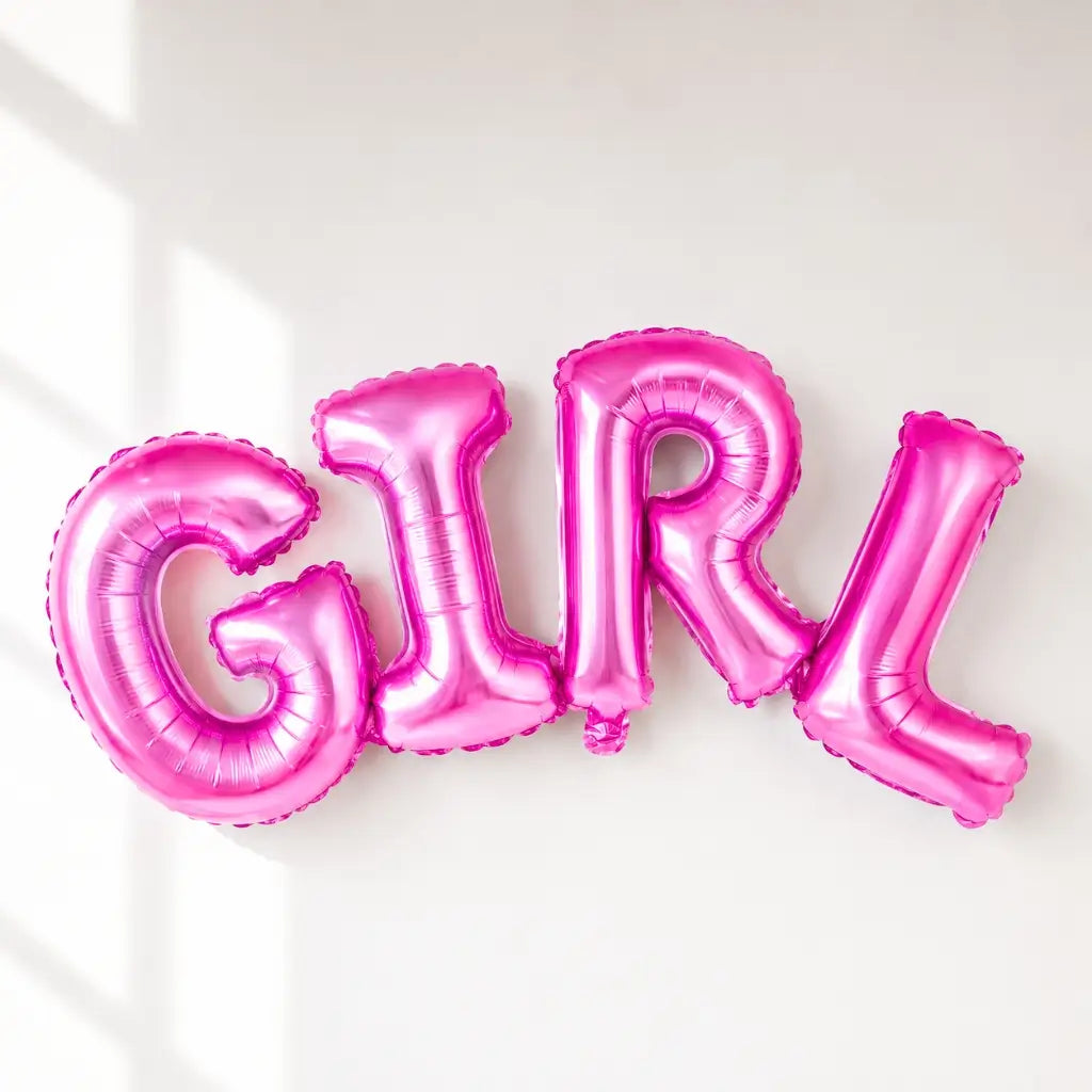 Pink GIRL Script Baby Shower Foil Balloon