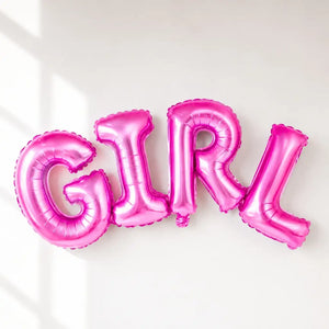 Pink GIRL Script Baby Shower Foil Balloon