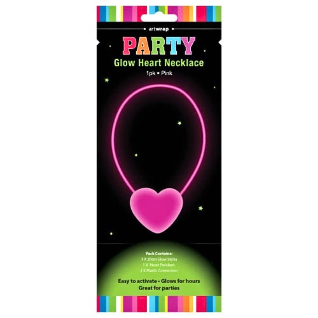 Pink Glow Heart Necklace
