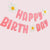 Pink Happy Birthday with White Daisy Flower Felt Banner Bunting